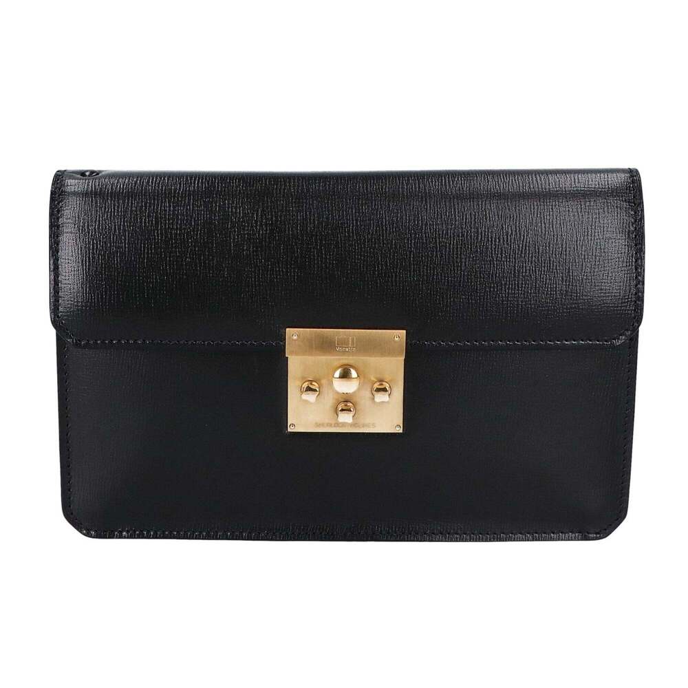 Valextra Sherlock Holmes Key Second Bag, Clutch Black Gold, Men's